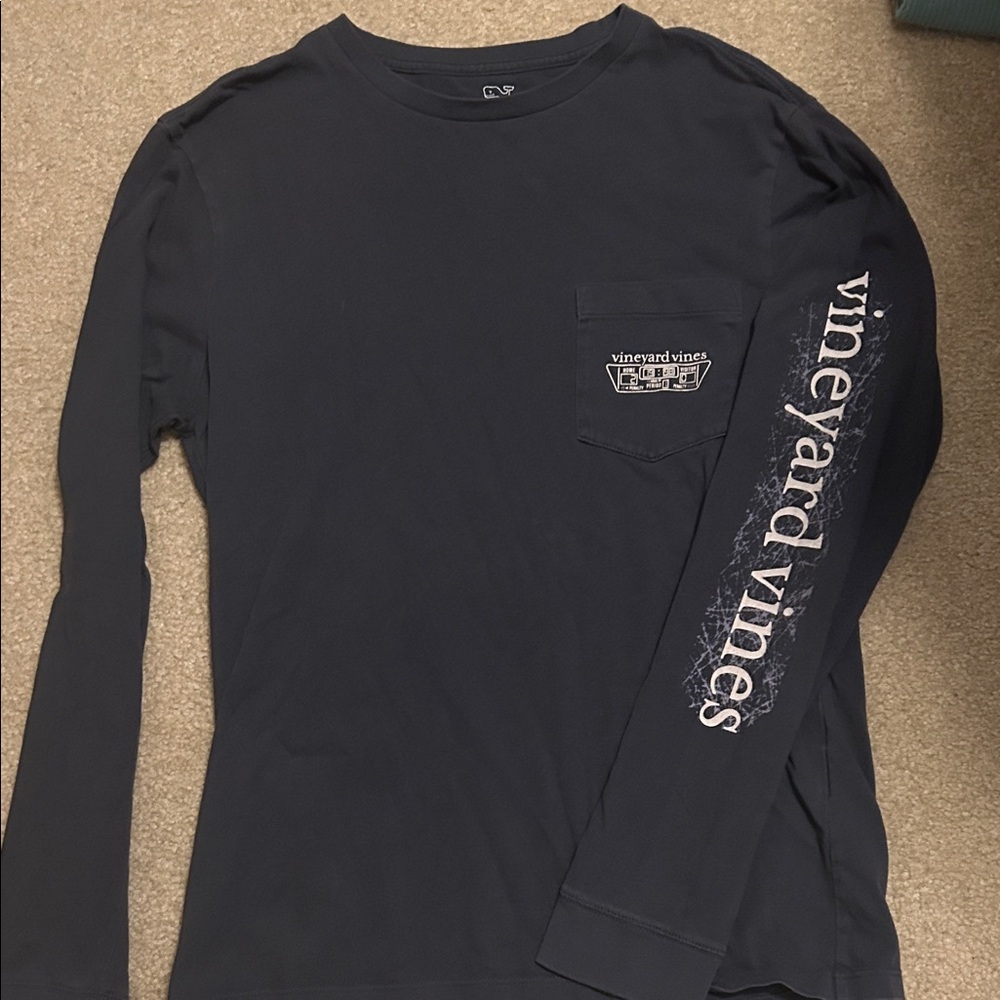 Vineyard Vines Men's Dark Blue Long Sleeve Tee